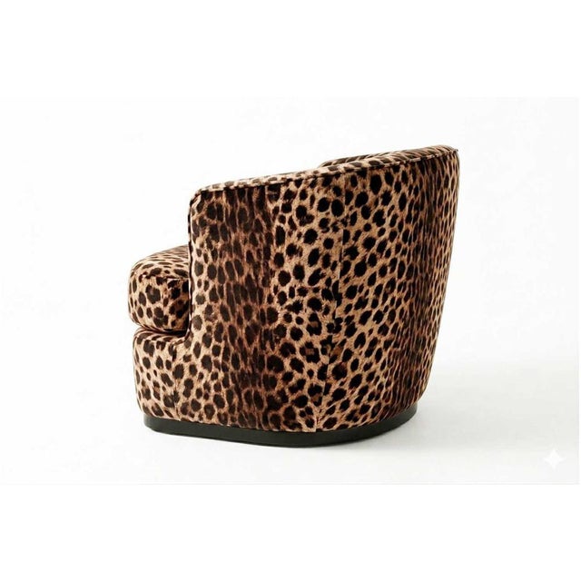 Leopard Velvet Swivel Chair. Designed from stability, visual weight and permanence.Ancla is a robust and serene piece —...