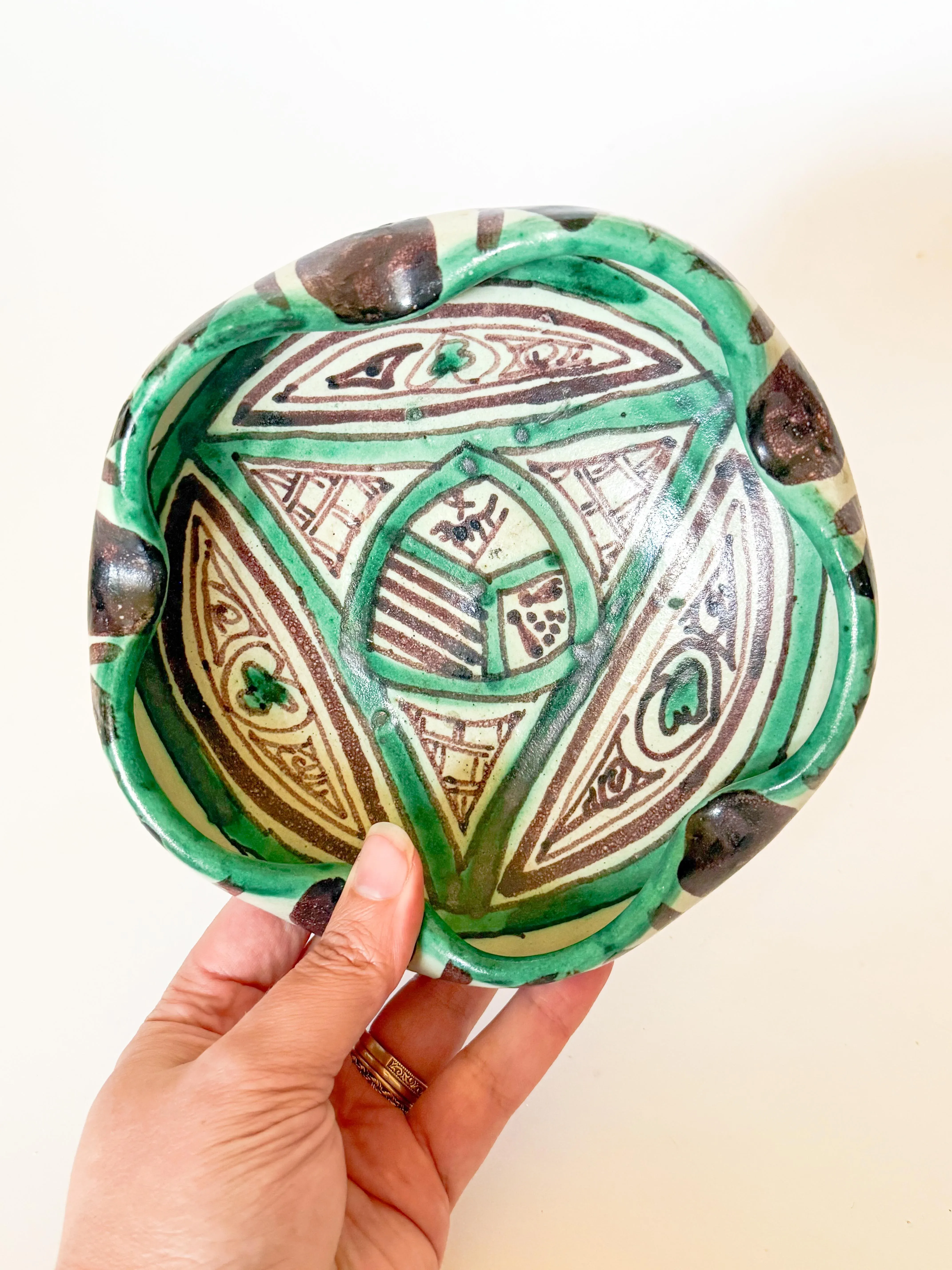 Mid Century Spanish Domingo Punter Pottery Catchall Bowl | Chairish