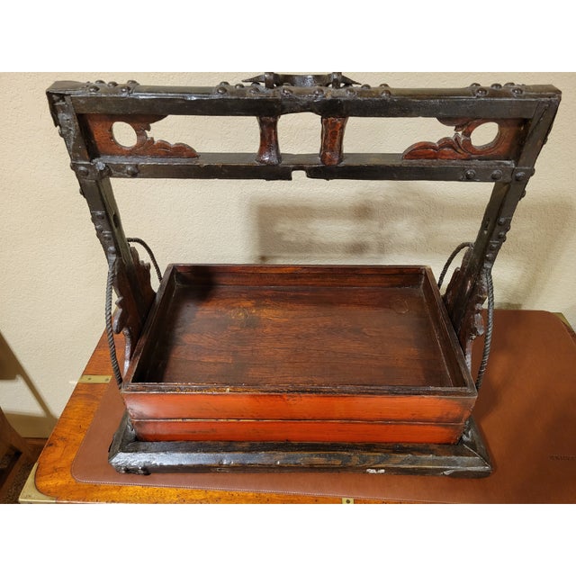 Antique Carved Chinese Wedding Chest For Sale In Milwaukee - Image 6 of 11