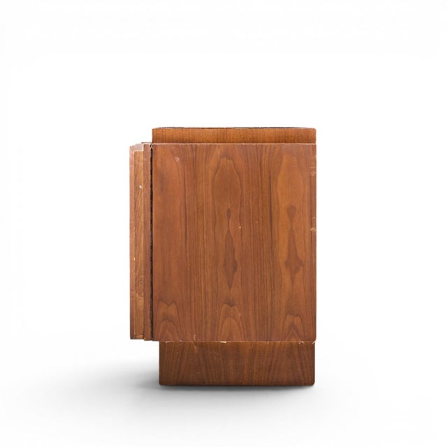 Mid 20th Century Tobago Brutalist Mid Century Walnut Nightstands - Pair For Sale - Image 5 of 11