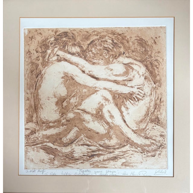 Description: A lovely signed artist’s proof lithograph by Mary Vickers titled Together We’re Stronger, depicting a couple...