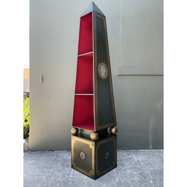 Vintage Italian Renzo Mongiardino Hand Painted Tole Etagere For Sale - Image 9 of 12