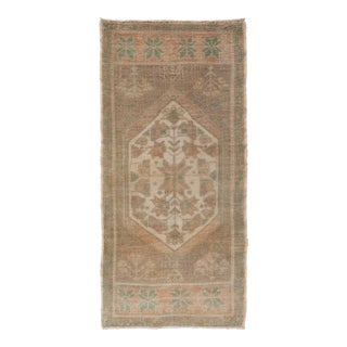 Vintage Turkish Oushak Rug With All-Over Sub-Geometric Medallion Design For Sale
