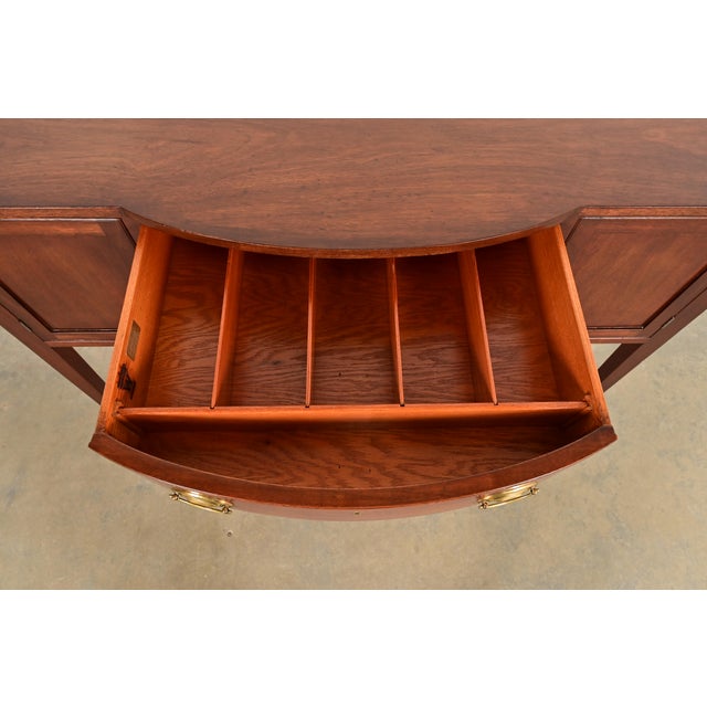 Wood Kittinger Federal Mahogany Bow Front Sideboard Credenza or Buffet For Sale - Image 7 of 16
