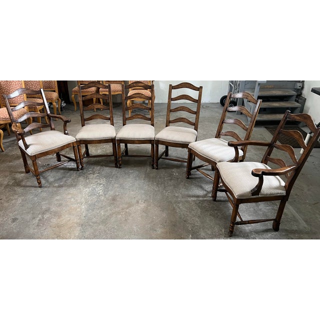 Guy Chaddock English Parquet Dining Table With 6 Chairs For Sale - Image 12 of 12