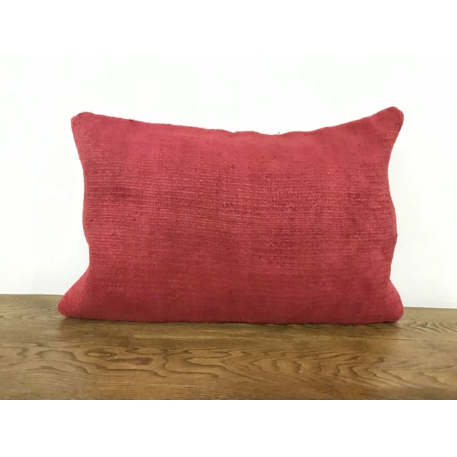 Turkish Handwoven Red Hemp Lumbar Pillow For Sale In Phoenix - Image 6 of 6