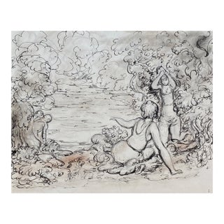 1930s Harold Hope Read Bathers Drawing For Sale