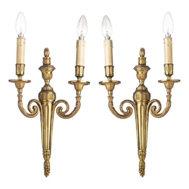 Two-Light Wall Lights, Set of 2 For Sale