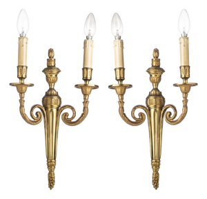 Two-Light Wall Lights, Set of 2
