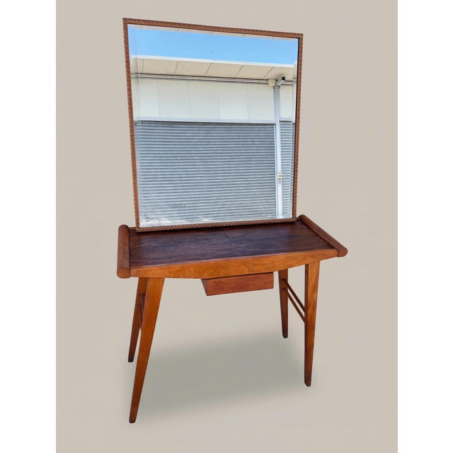 Vintage Console Table with Mirror Console table with front drawer, clean and simple design, designed by Paolo Buffa in the...