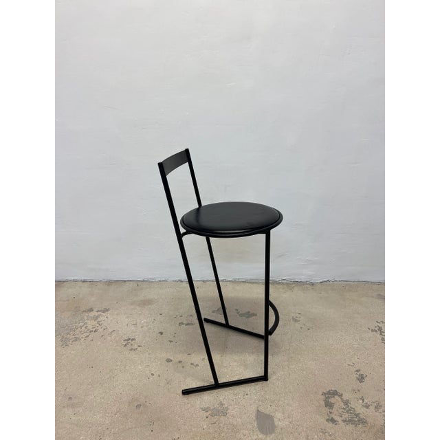 Postmodern Emilio Nanni Musmé Counter Stool for Fly Line, 1984 For Sale - Image 3 of 13
