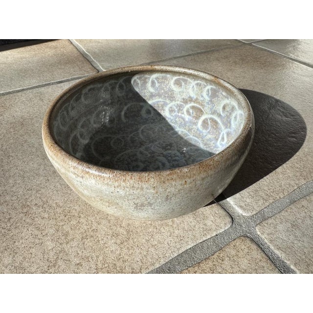 Crystalline Flow Glazed Studio Ceramic Bowl by Helma Klett, Fredelsloh, Germany, 1980s For Sale - Image 11 of 13