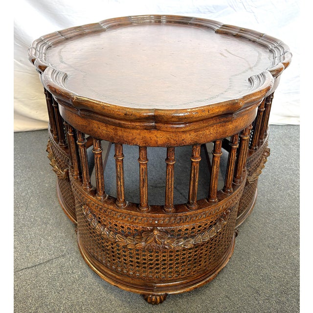 Vintage John-Richard European Crossroads Collection French Cane Coffee Table For Sale In West Palm - Image 6 of 18