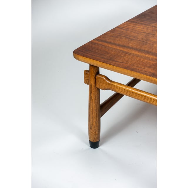 1950s Lane Monte Carlo Square Coffee Table, Walnut and Oak With Ceramic Tile Inset For Sale - Image 5 of 7