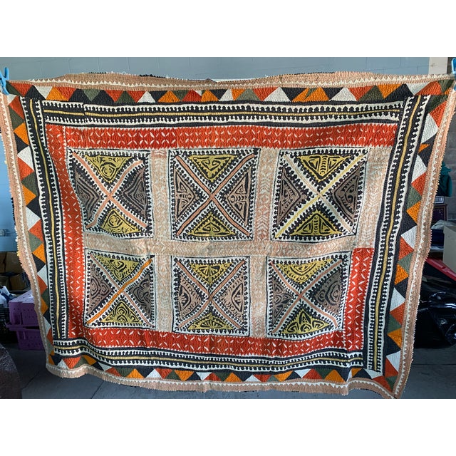 Textile Vintage Indian Geometric Patchwork Textile Art – Large Tribal Style Quilt / Tapestry For Sale - Image 7 of 7