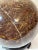Mid 20th Century Vintage 6.5” Brown Amber Marble Ball Sphere Orb on Lacquered Wood Stand For Sale - Image 5 of 12
