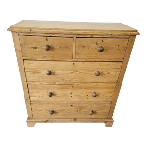 Antique Pine Two Over Three Chest of Drawers From England