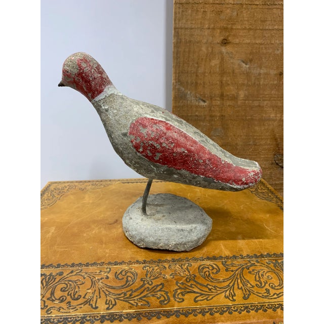 Early 20th Century Early 20th Century Antique Handmade Concrete Bird Figure For Sale - Image 5 of 7
