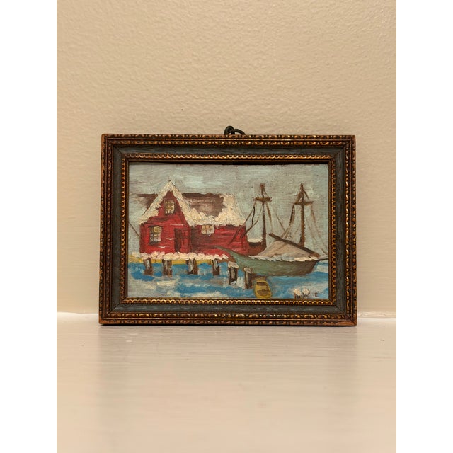 Small Ship Painting, Framed For Sale - Image 9 of 9