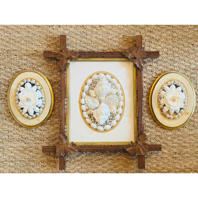 Coastal Collection of Vintage Shell Art For Sale - Image 3 of 5