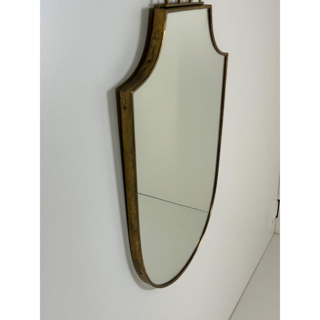 Vintage Mirror with Brass Edge by Gio Ponti, 1950s For Sale - Image 6 of 12