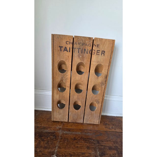 Vintage Wooden Champagne Riddling Rack With Taittinger Lettering For Sale - Image 13 of 15