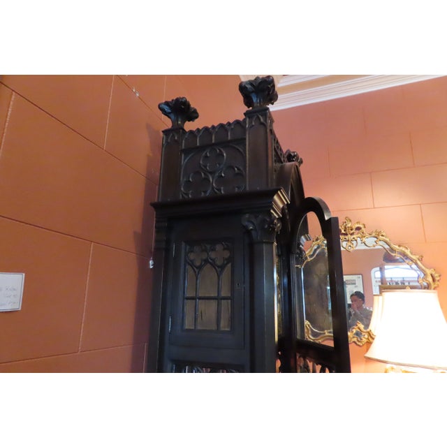 Restored Antique Gothic Grandfather Clock 9-Tube For Sale - Image 4 of 13