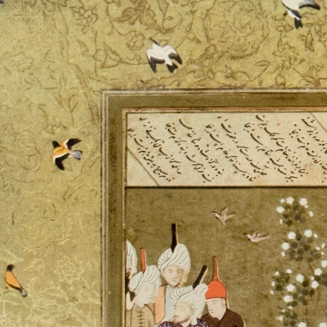 1970’s Gilded Persian Court Life Panoramic Triptych For Sale In Mobile - Image 6 of 14