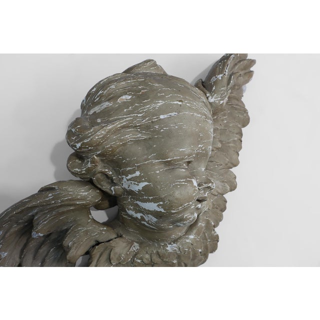 French Putti Sculpture in Limewood and Plaster, 18th Century For Sale - Image 3 of 12