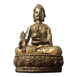 Indian Buddha Gold Gilt Resin Statue
