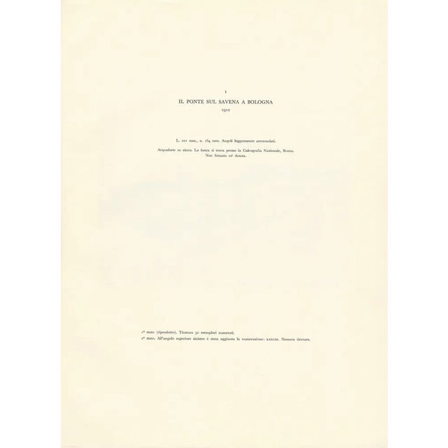 Giorgio Morandi, The Bridge on the Savena in Bologna, 1912-1957, Lithograph For Sale - Image 3 of 5