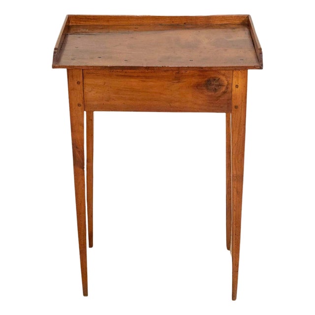 19th Century Louis XVI–Style Walnut Side Table with Gallery Top, France For Sale