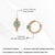 14k Yellow Gold Oval Natural Emerald Diamond Halo Hoop Earrings- 2 Pieces For Sale - Image 10 of 14