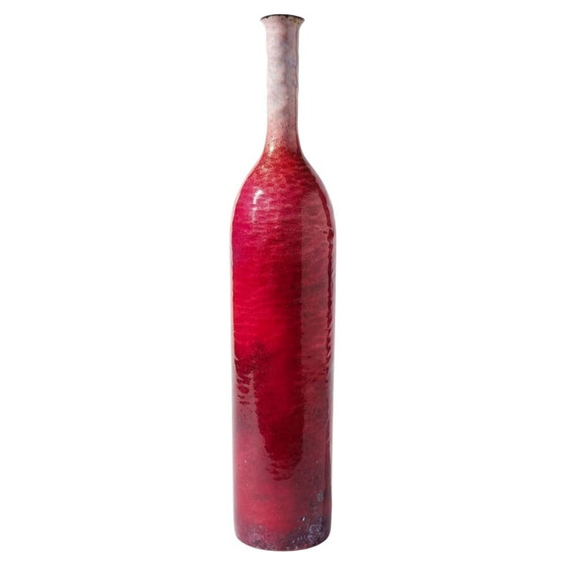 1960s Paolo de Poli (1905-1996) Enamelled Copper Bottiglia, Italy For Sale - Image 5 of 18