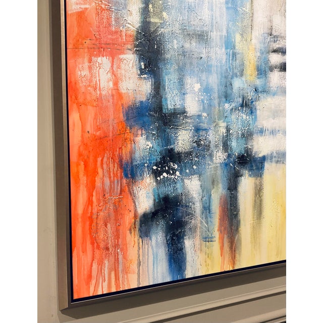 2020s Abstract Modern Hand Painted Acrylic on Canvas Painting For Sale - Image 5 of 5