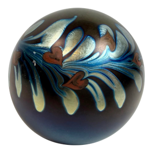 1970s Steve Correia Heart Vine Art Glass Paperweight Signed