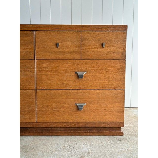 Vintage Architectural Oak 6-Drawer Dresser, C. 1960s For Sale - Image 4 of 15