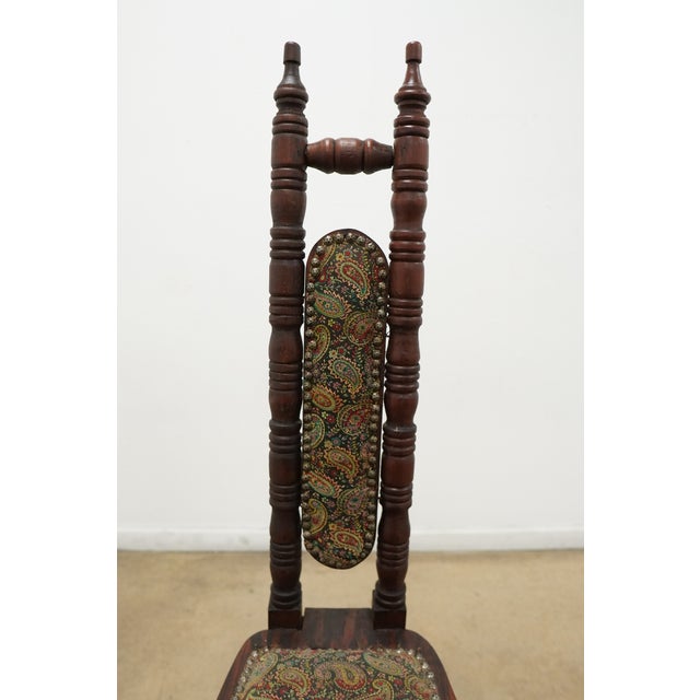Brown Vintage European-Inspired Turned Wood Accent Chair For Sale - Image 8 of 15
