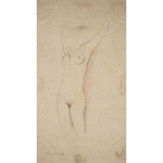 Fritz Uphoff, Standing Nude, 1930, Chalk Drawing For Sale