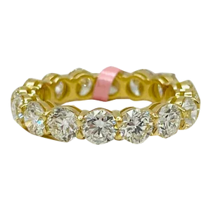Gia Round Diamond Eternity Band Ring in 18k Yellow Gold Size 7