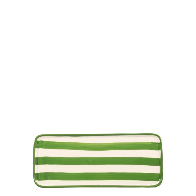Contemporary Lido Rectangular Plate - Set of 4 - Green For Sale - Image 3 of 3