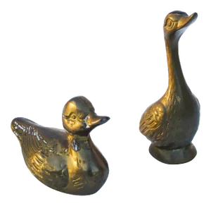 Vintage Brass Ducklings- S/2