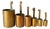 Large Vintage Indian Brass Merchant Measuring Set by Hakamchand Poona, 1890s, Set of 6 For Sale