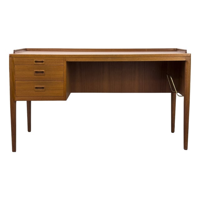 Mid-Century Modern Teak Desk attributed to H. Brockmann Petersen for Poul M. Jessen, 1960s For Sale