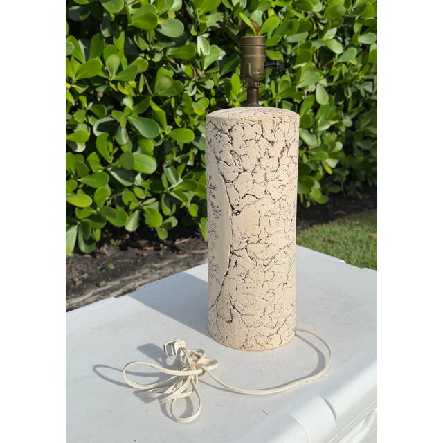 Vintage Curtis Faux Plaster Botanical Table Lamp For Sale - Image 9 of 12