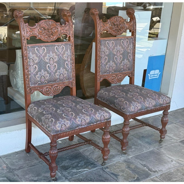 Traditional Renaissance Revival Dining Chairs, Pair For Sale - Image 3 of 15