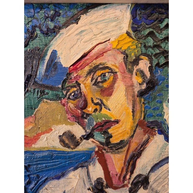 Portraiture Portrait Painting of a Sailer by David Burliuk For Sale - Image 3 of 7
