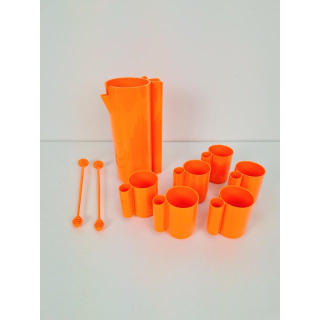 Plastic Vintage French Juice Service by Jean-Pierre Vitrac for Déposé France, 1970s, Set of 9 For Sale - Image 7 of 10