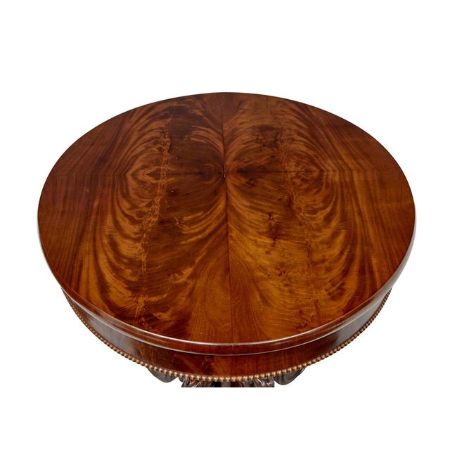 Wood Antique Scandinavian Hand Carved Oval Center Table, 1880 For Sale - Image 7 of 10