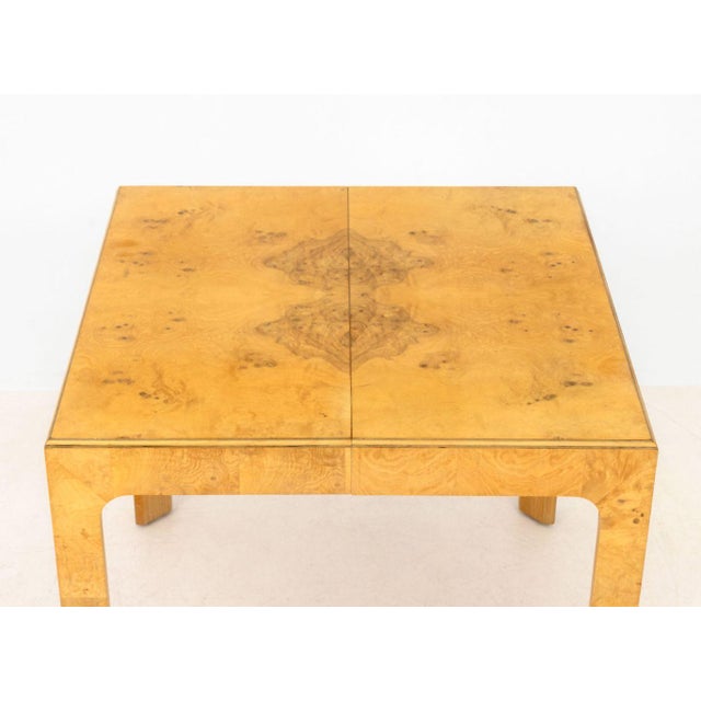 Brown Modern Oyster Walnut Extending Dining Table For Sale - Image 8 of 9